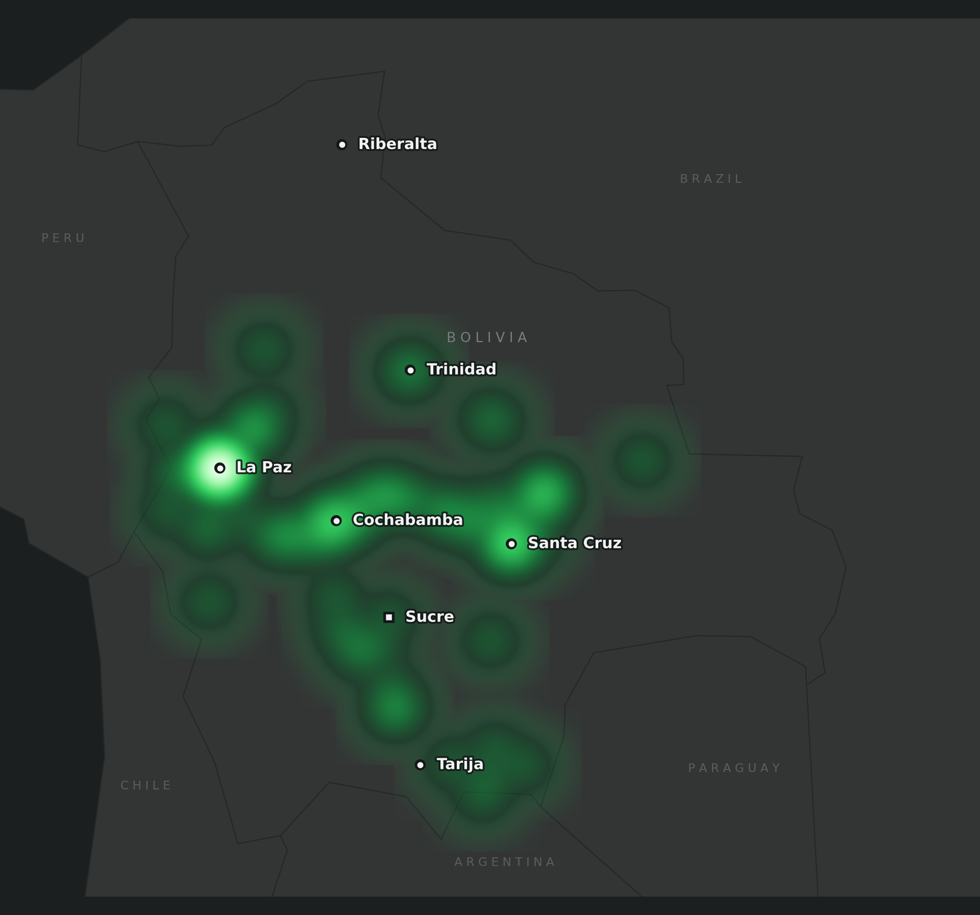 Heatmap of Verified Unrest Events in Q2